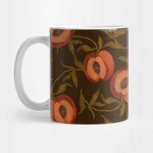 Autumn seamless pattern with peaches and leaves Mug